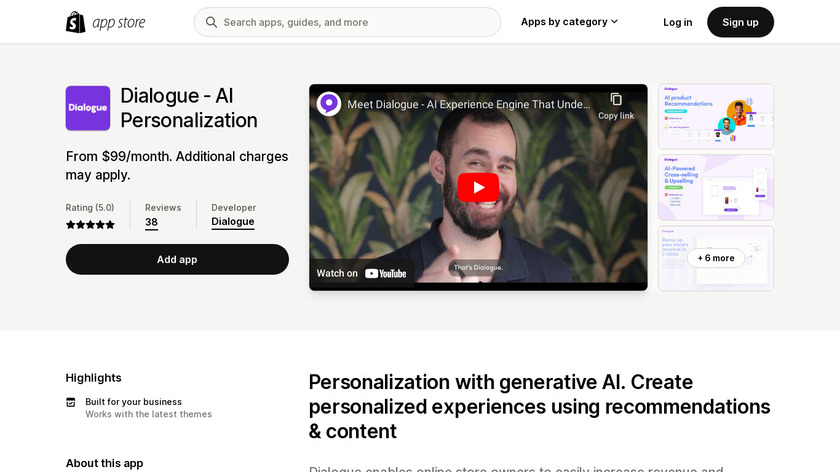 Dialogue For Shopify Landing Page