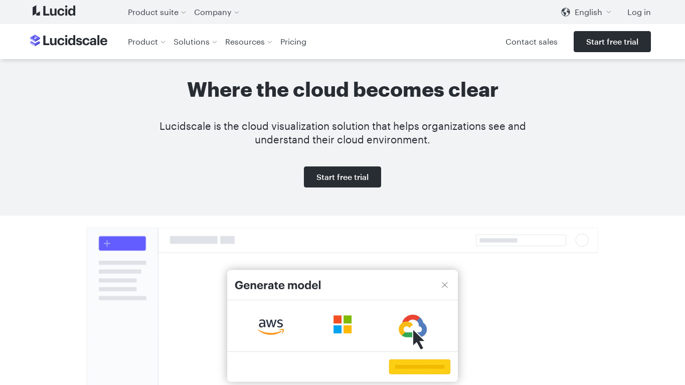 Lucidscale Landing page