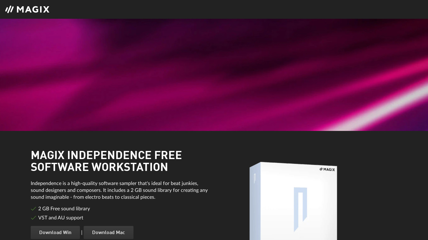 Magix Independence Free Landing page
