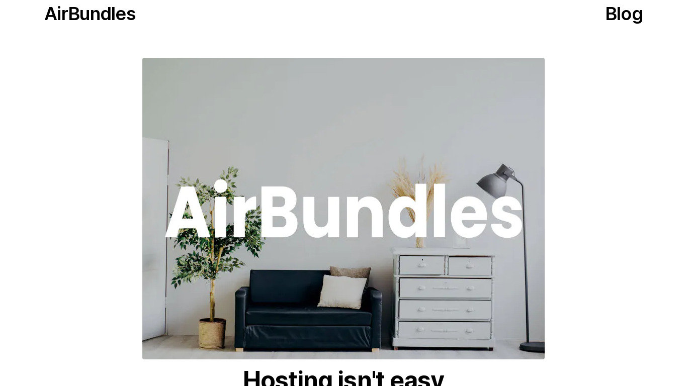 Airbundles Landing page
