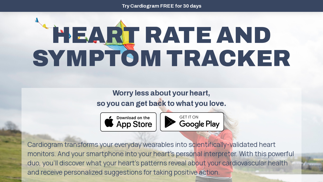 Cardiogram Landing page