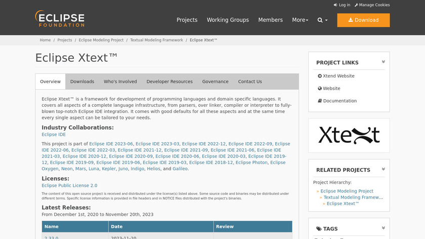 Eclipse Xtext Landing Page