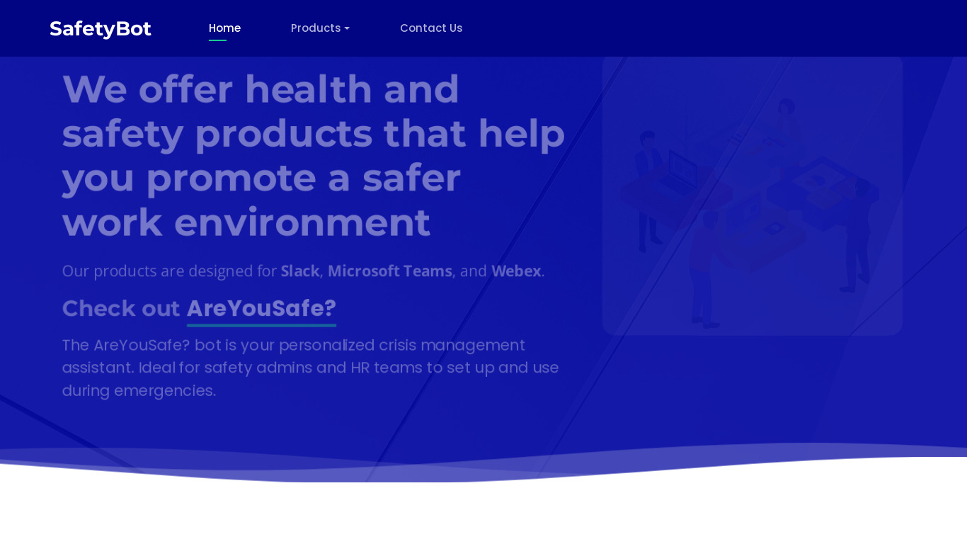 Safetybot.in Landing page