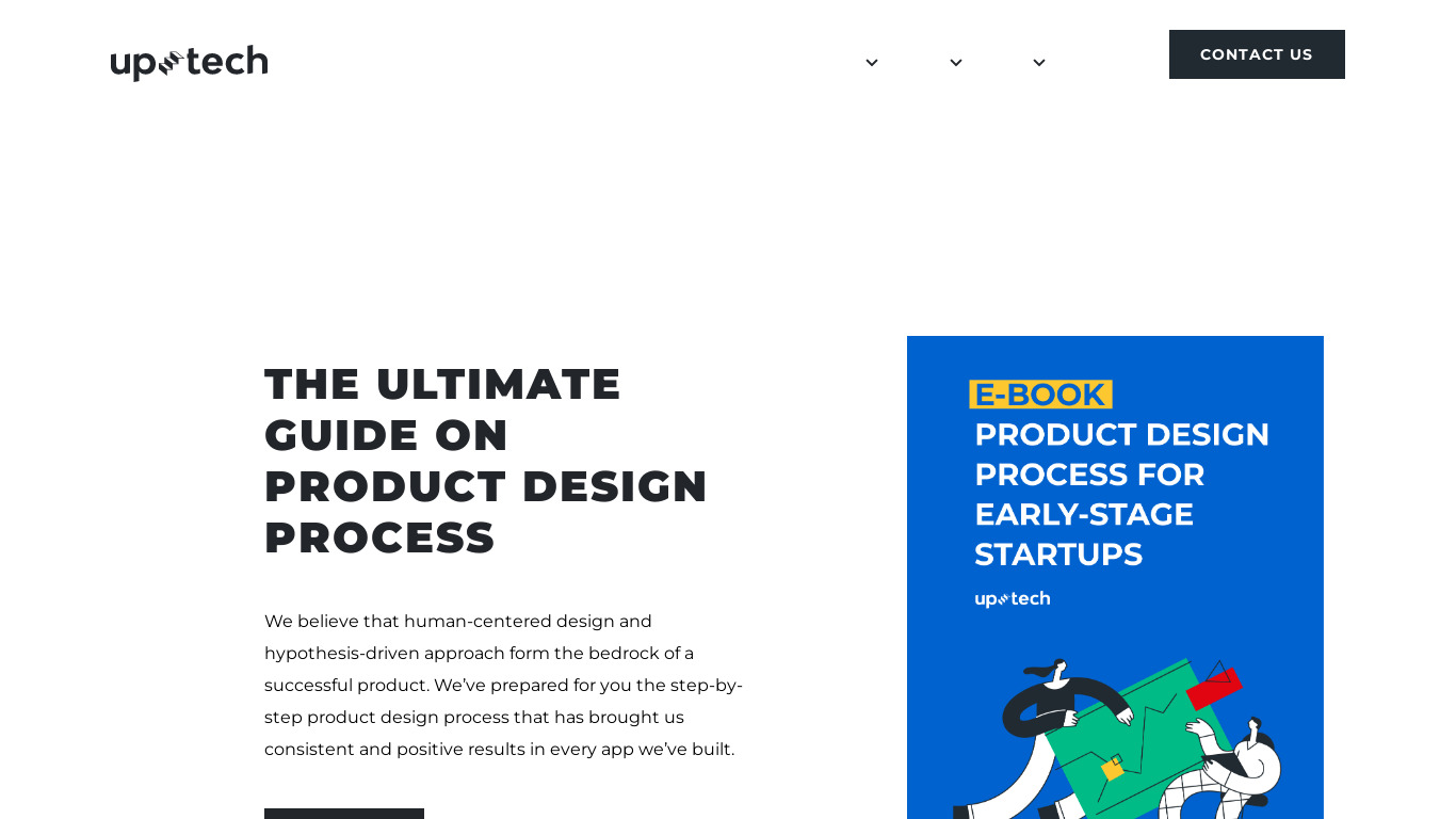Product Design Guide for Startups Landing page