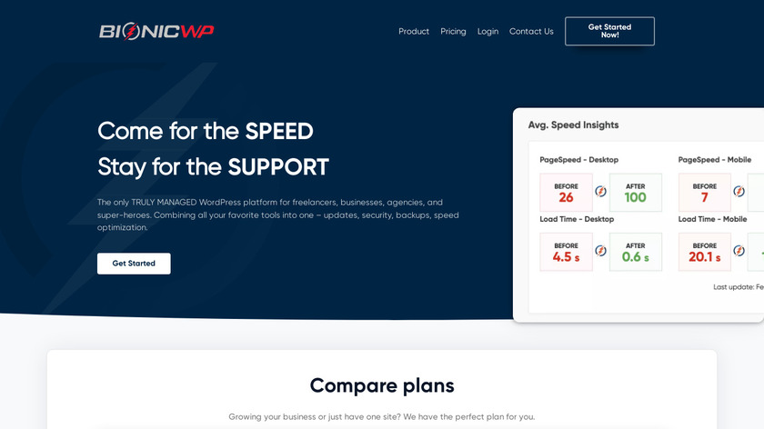 BionicWP Landing Page
