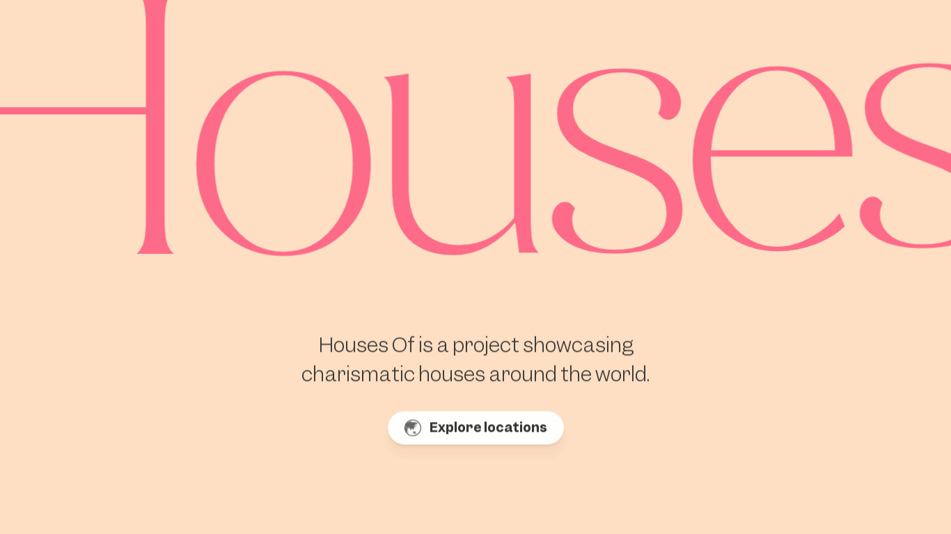 Houses Of Landing page
