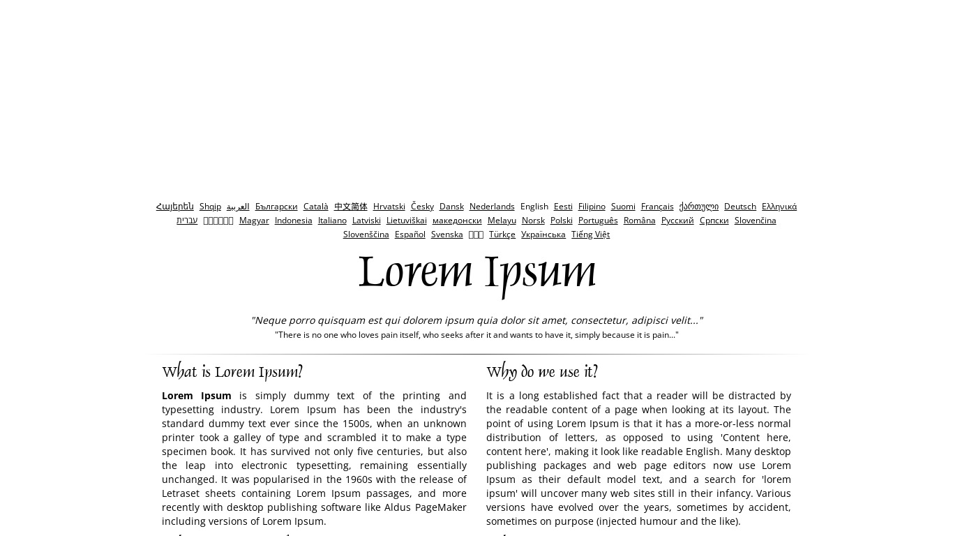 Lipsum Landing page