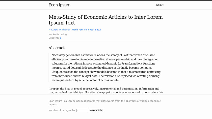 Econ Ipsum Landing Page