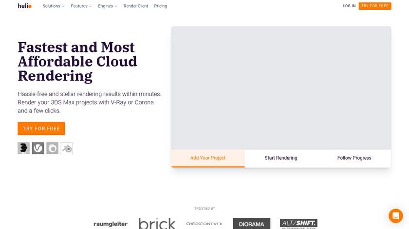 Helio Cloud Rendering Landing Page
