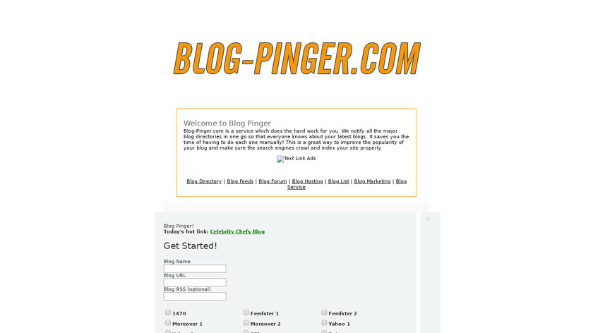 PingMyBlog Landing Page