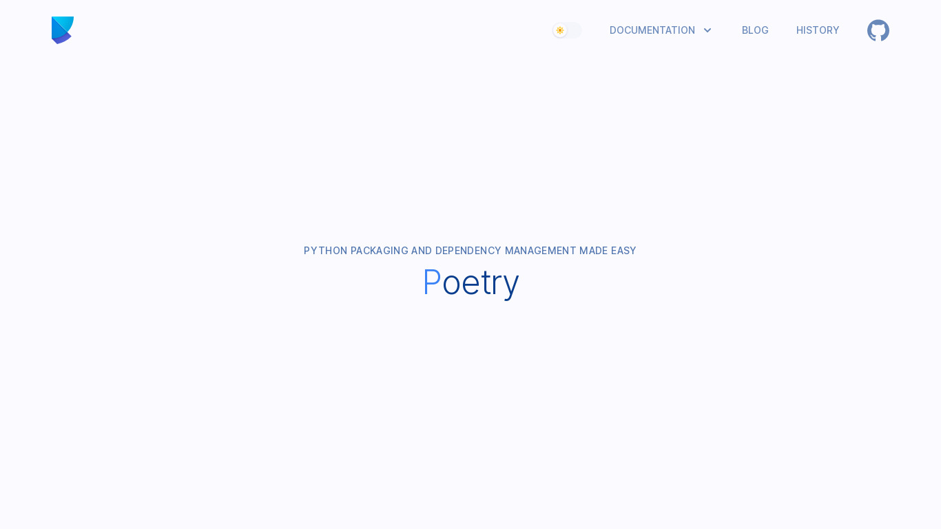 Python Poetry Landing page