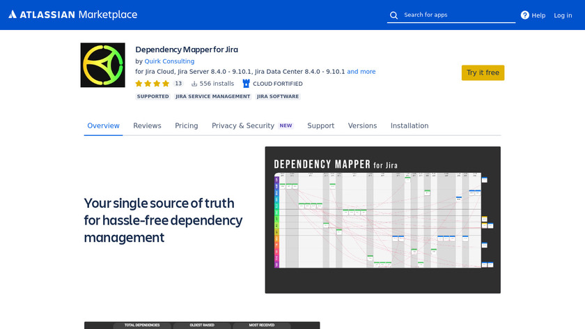 Dependency Mapper for Jira Landing Page