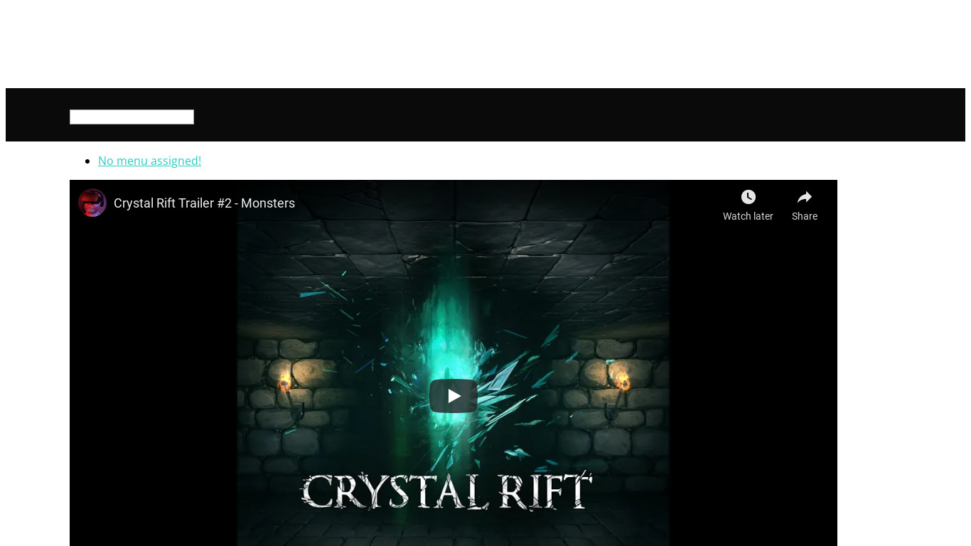 Crystal Rift Landing page