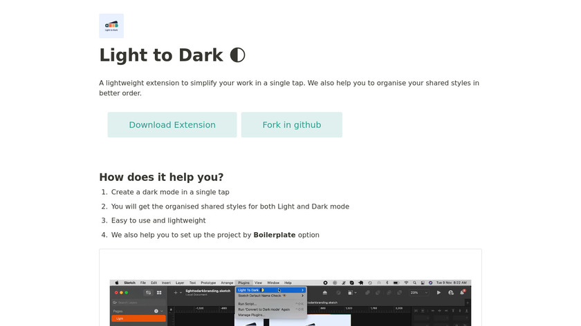 Light to Dark Sketch Extension Landing Page