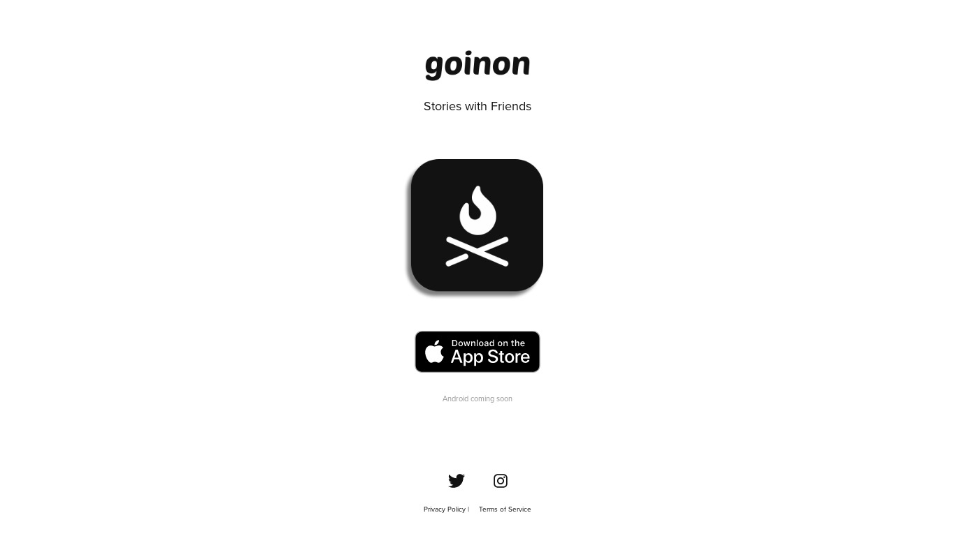 GoinOn - Stories with Friends Landing page