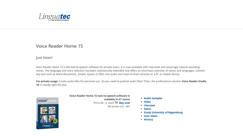 linguatec.de Linguatec Voice Reader Landing Page
