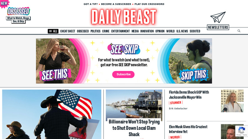 The Daily Beast Landing Page