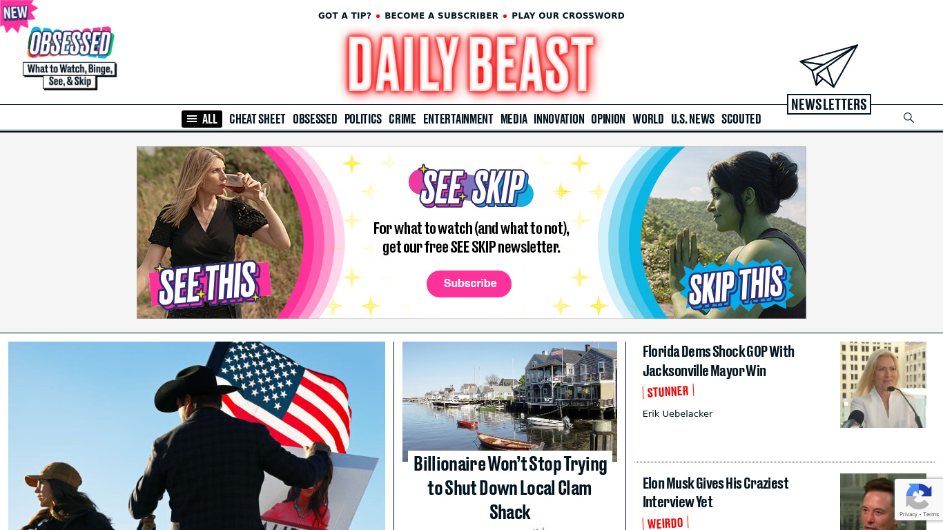 The Daily Beast Landing page