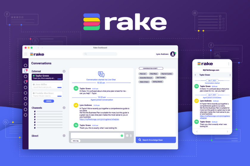 Rake Chat Landing Page