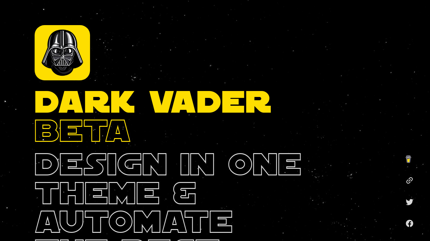 Dark Vader for Figma Landing page