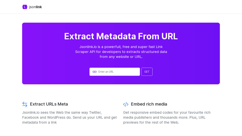 Jsonlink.io Landing Page