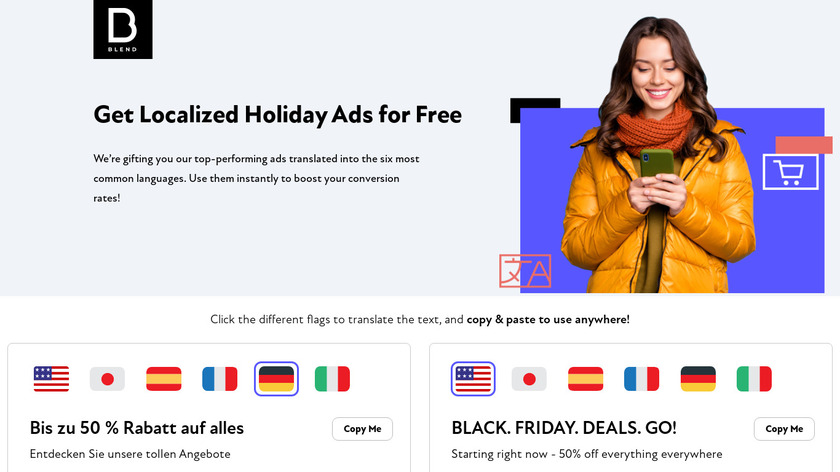 BLEND Multilingual Ad Copy Landing Page