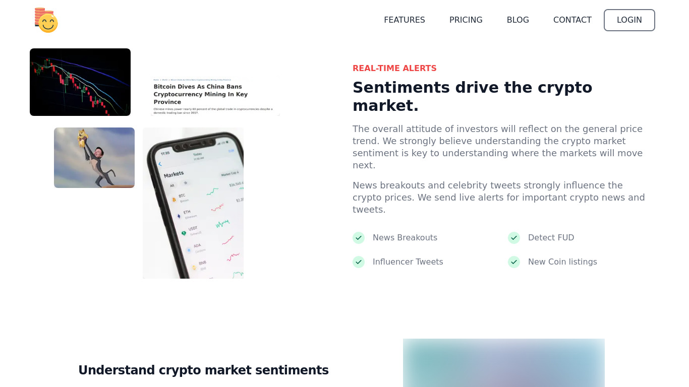 Koinsentiment Landing page