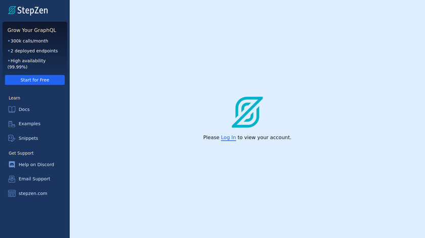 StepZen GraphQL Studio Landing Page