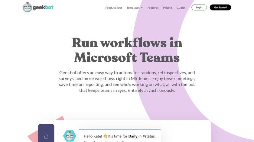 Geekbot for MS Teams Landing Page