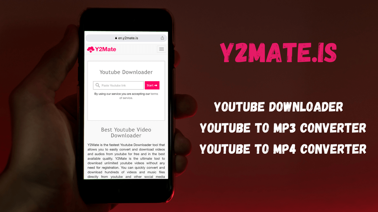Y2Mate.is Landing page