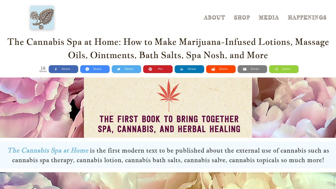 The Cannabis Spa at Home Landing page