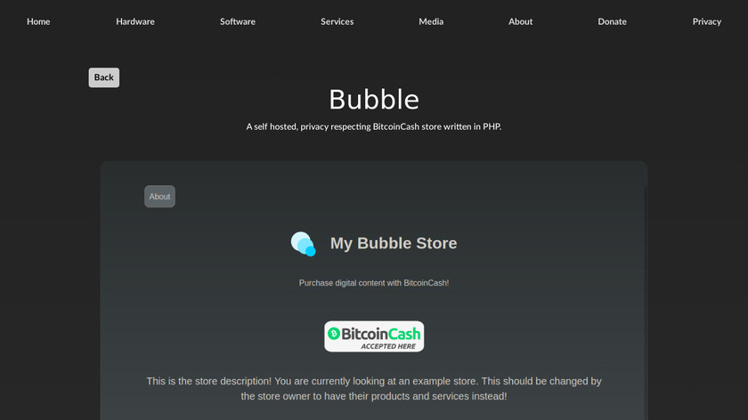 Bubble by V0LT Landing Page