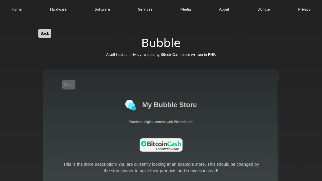 Bubble by V0LT Landing page