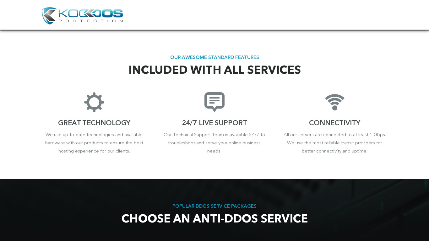 KoDDOS.net Landing page