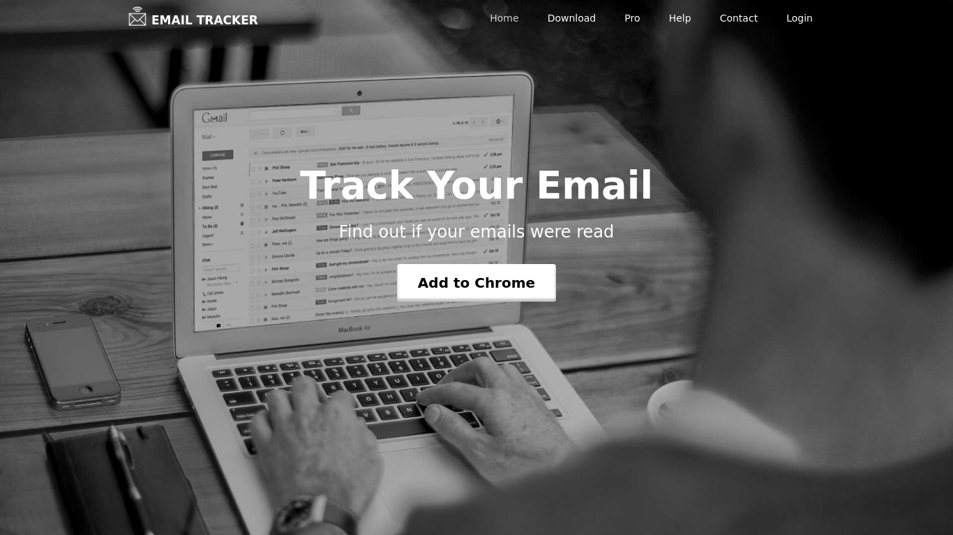 Email Tracker Landing page