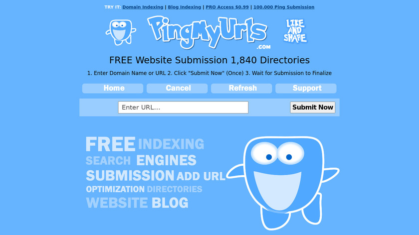 PingmyUrls Landing Page