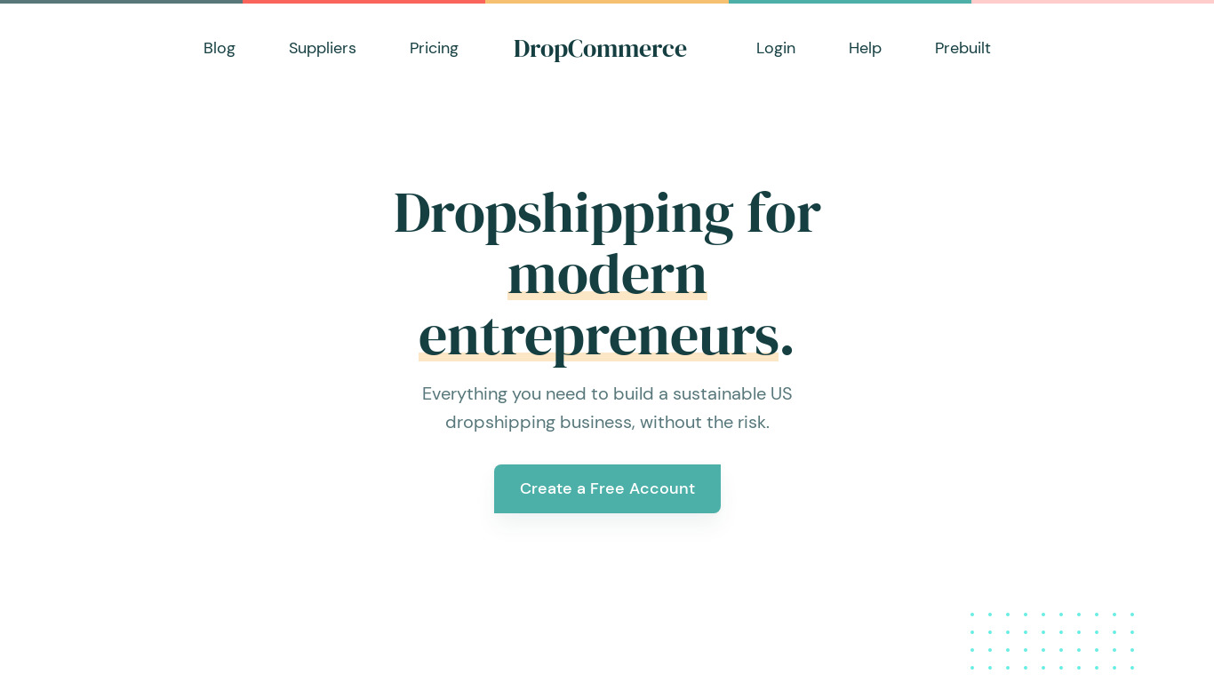 DropCommerce Landing page
