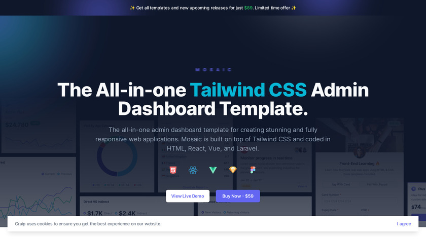 Mosaic by Cruip Landing Page