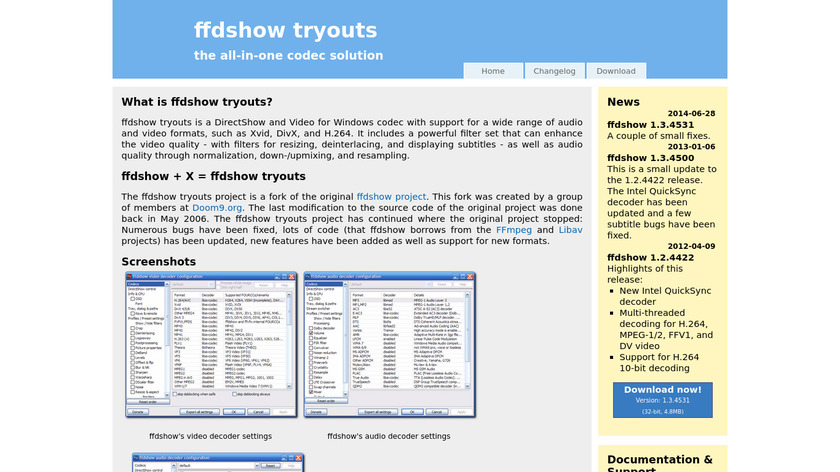 FFDShow Landing Page
