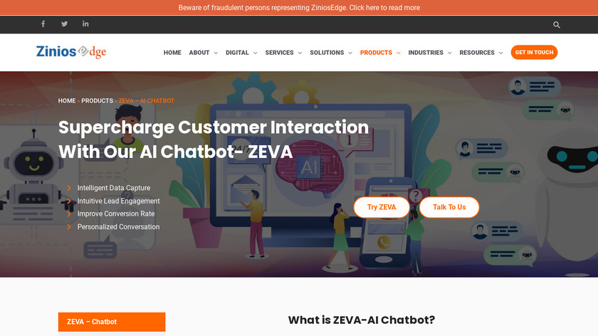 ZiniosEdge ZEVA Landing Page