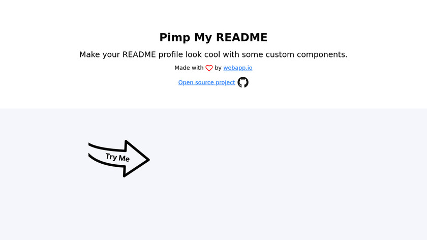 Pimp my README by webapp.io Landing Page