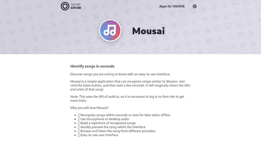 Mousai Landing Page