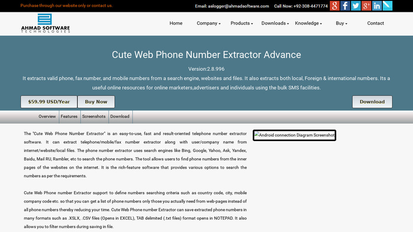 Cute Web Phone Number Extractor Landing Page