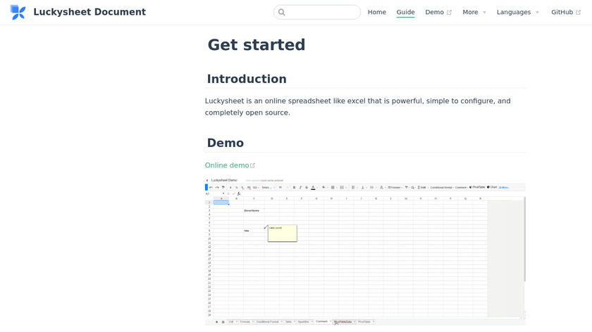 mengshukeji.github.io Luckysheet Landing Page