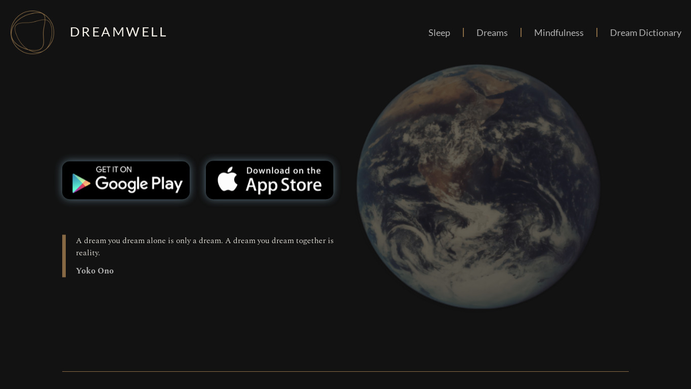 DreamWell Landing page