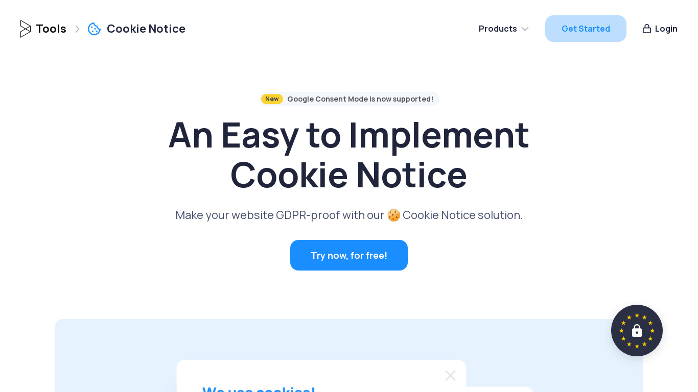 Diffuse Cookie Notice Landing page