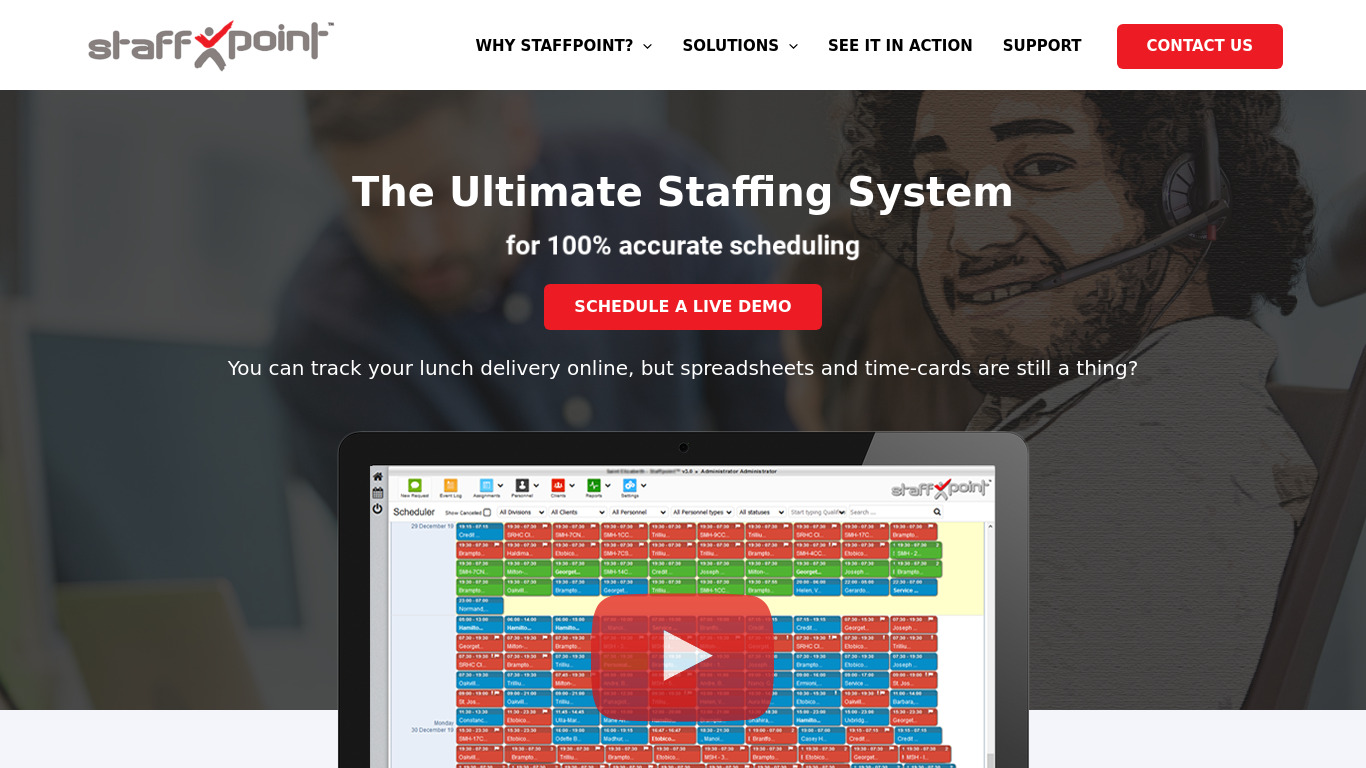 Staffpoint Landing page