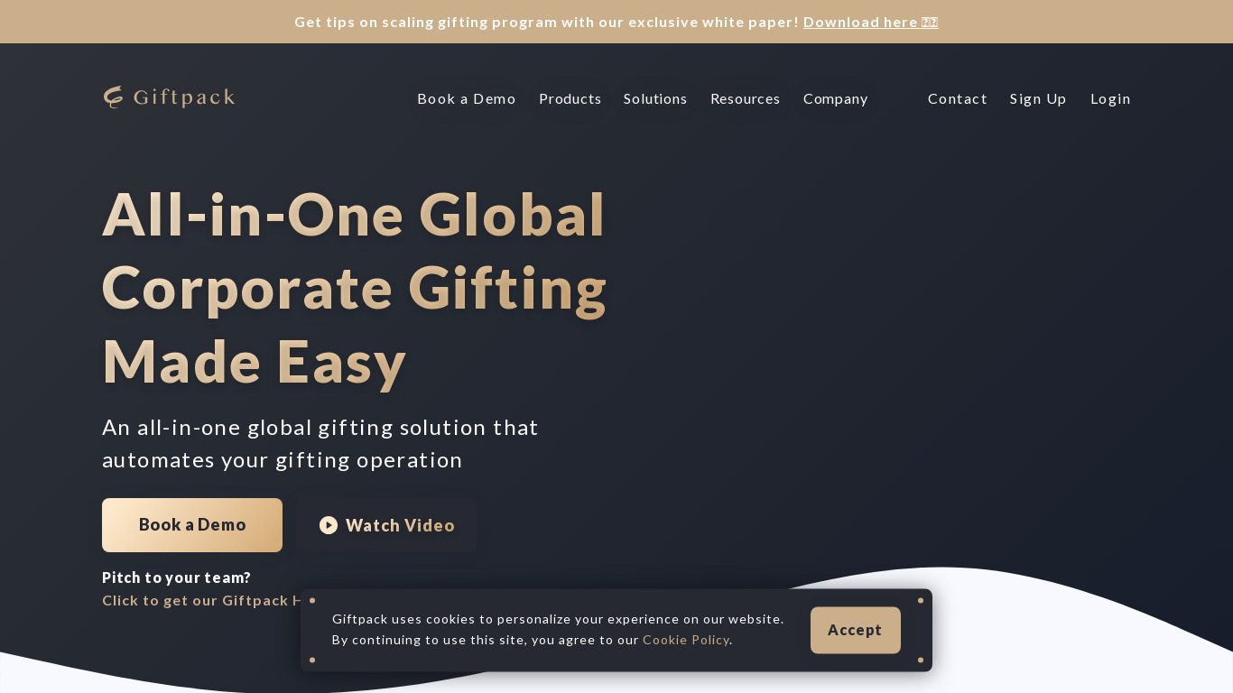 Giftpack AI Landing page
