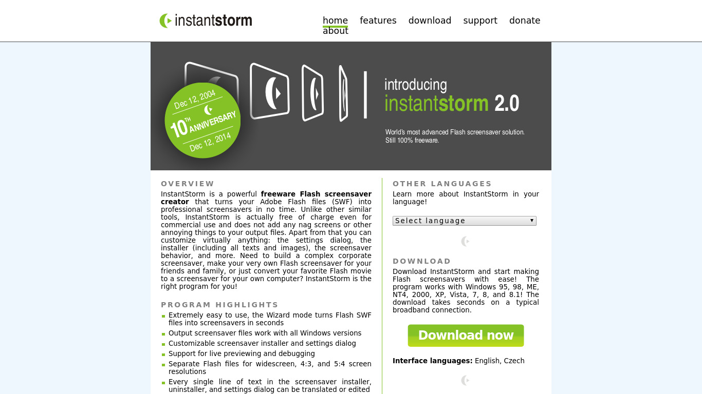 InstantStorm Landing page