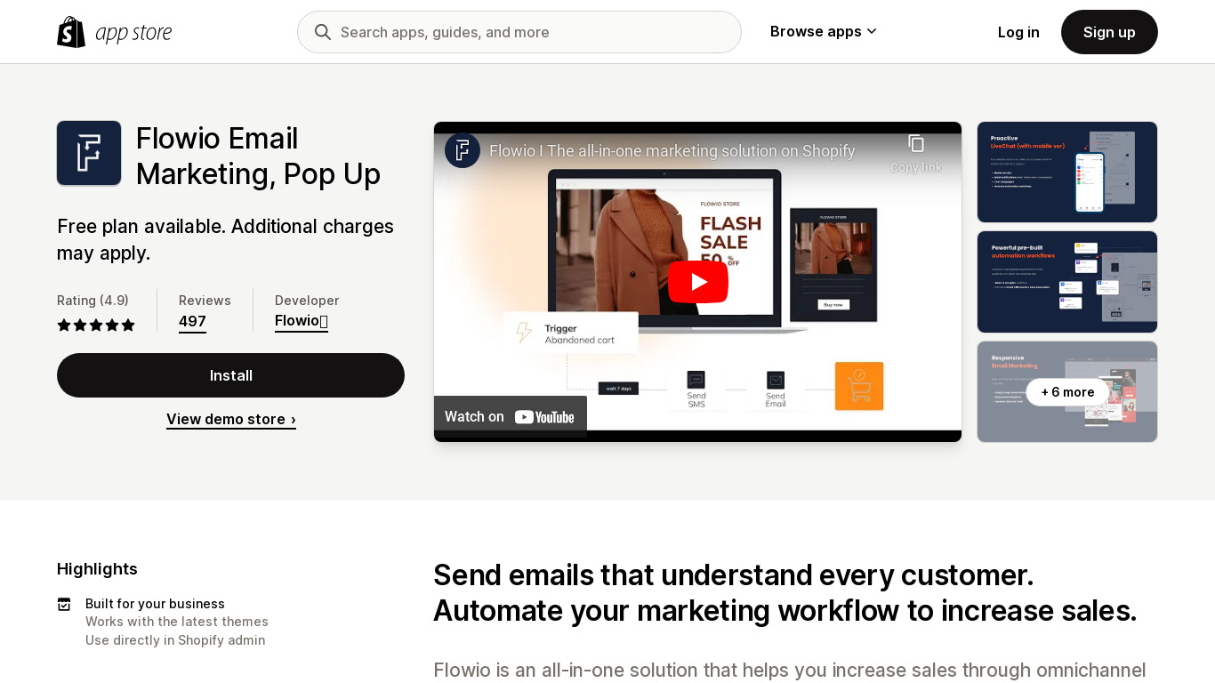 Flowio Landing page